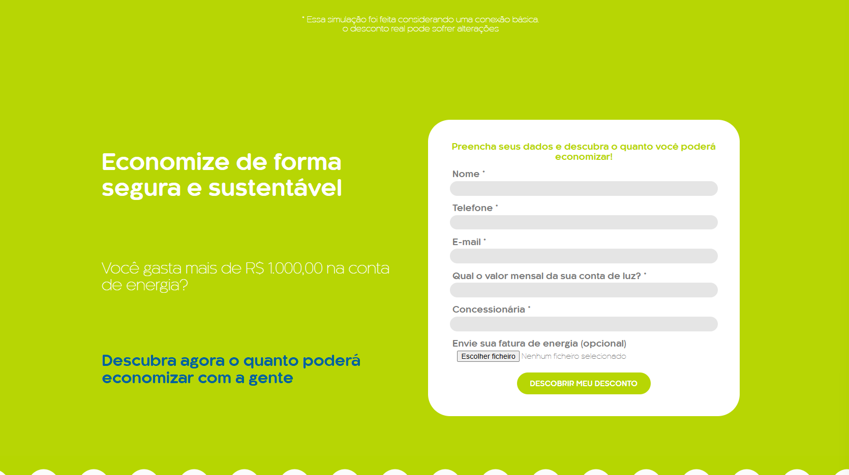 Click Energy Contact Form Screenshot